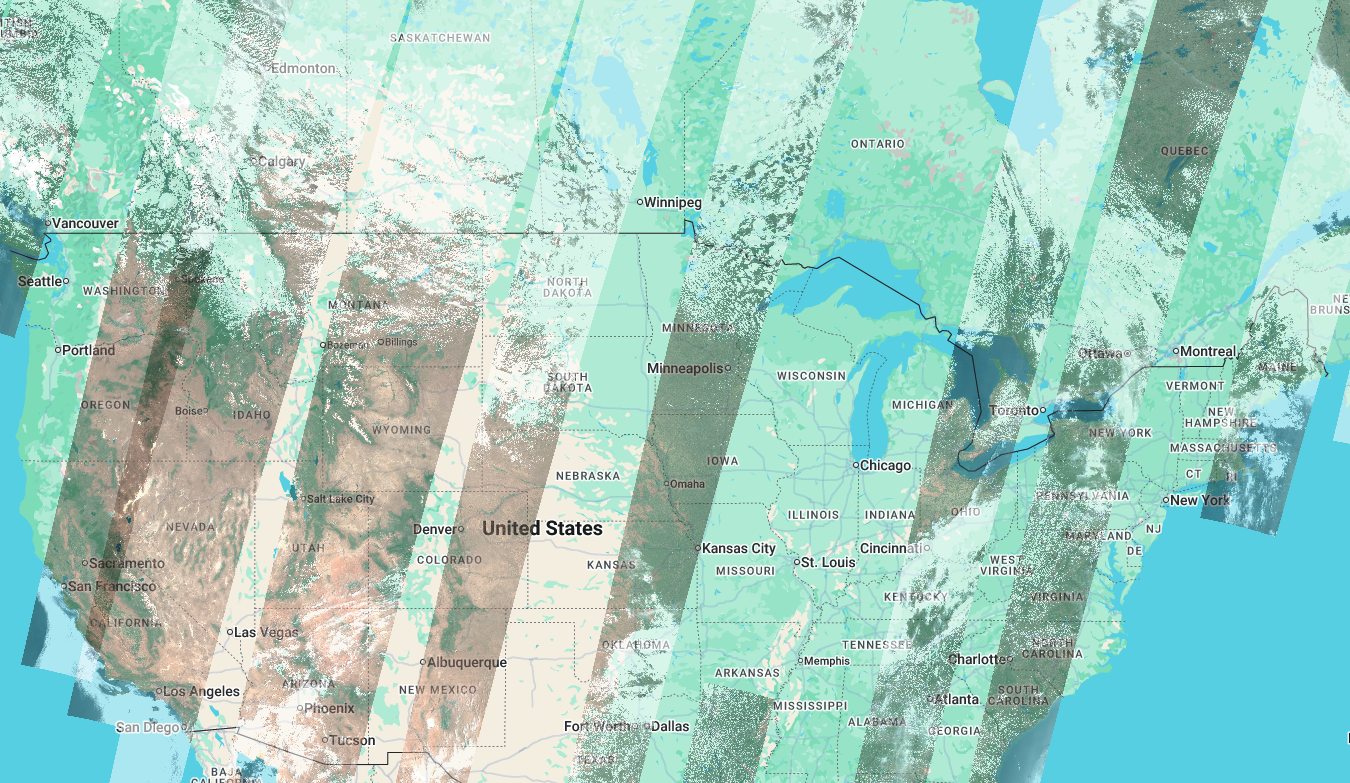 Satellite revisit imagery, day 2